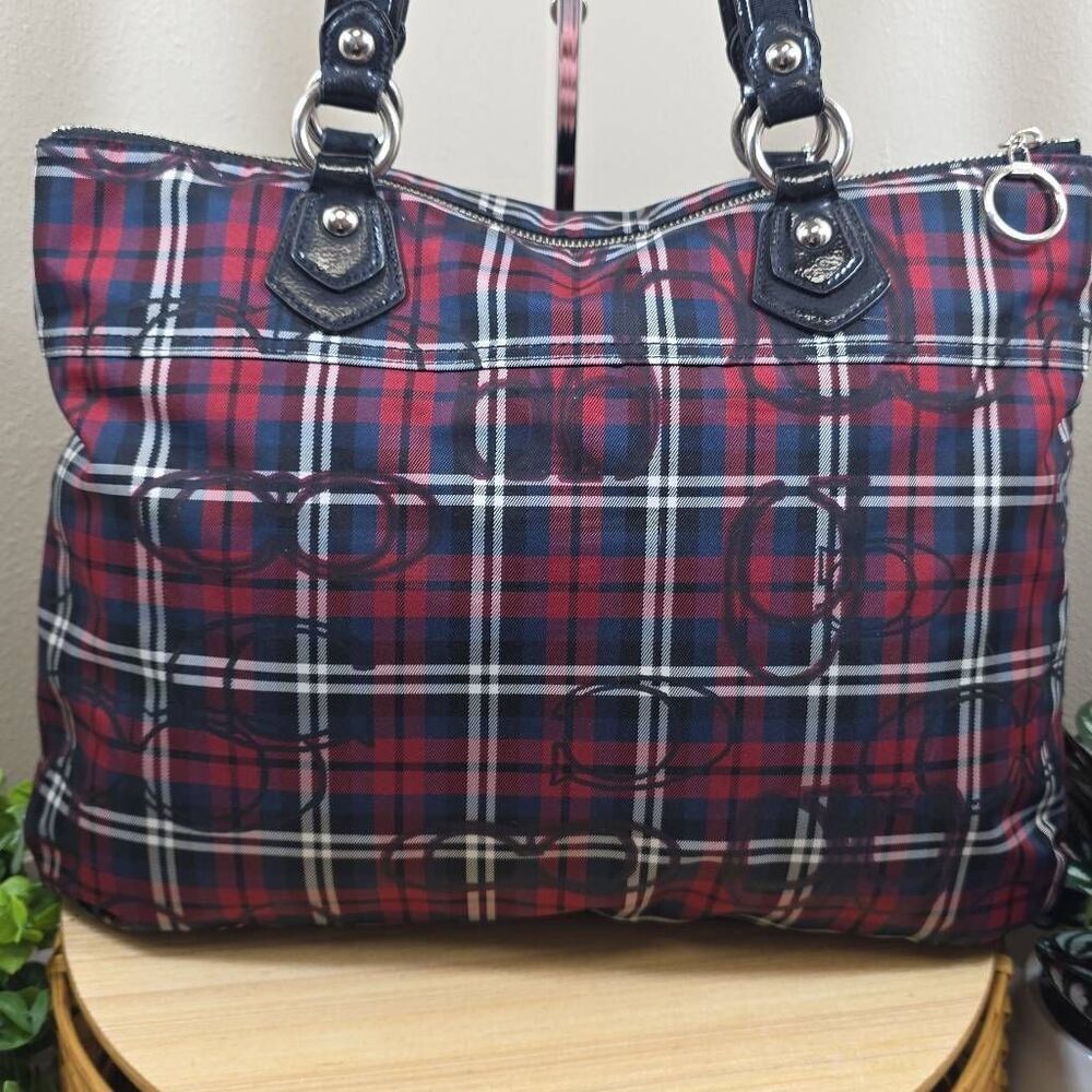Coach Poppy Signature Tartan Glam Tote - Picture 5 of 16